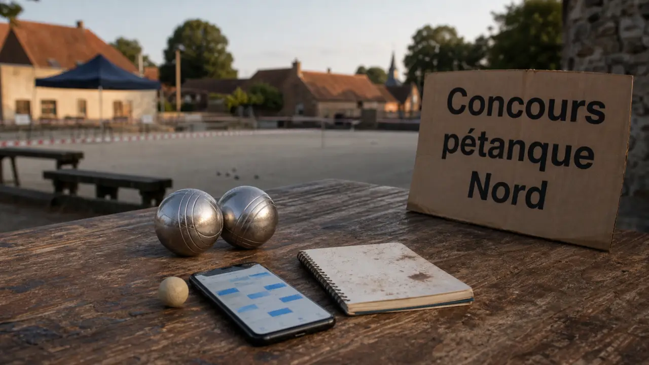 Concours petanque nord : boules et cochonnet sur un boulodrome