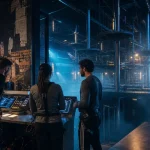 Koezio Lille indoor : équipe autour d’une console, parcours aérien