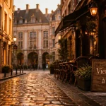 Quartier Lille : Vieux-Lille à pied au golden hour, ruelle pavée