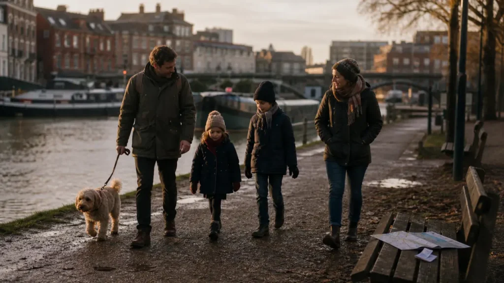 Que faire près Lille quand il pleut : marche en famille sur les berges de la Deûle