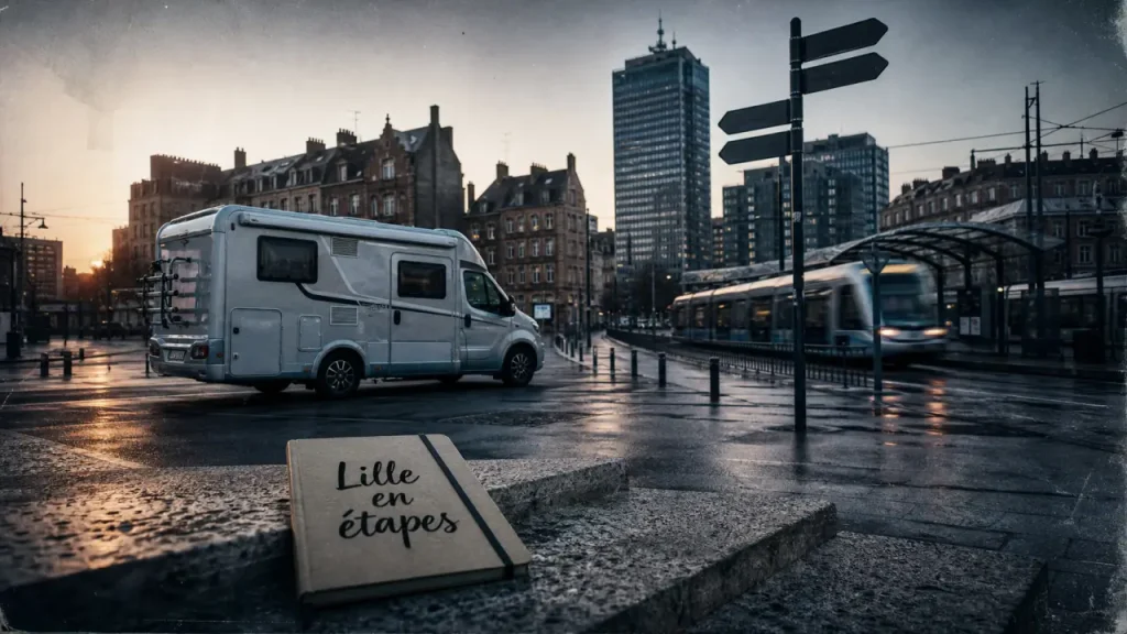 Visiter Lille en camping car : camping-car près du métro/tram