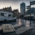 Visiter Lille en camping car : camping-car près du métro/tram