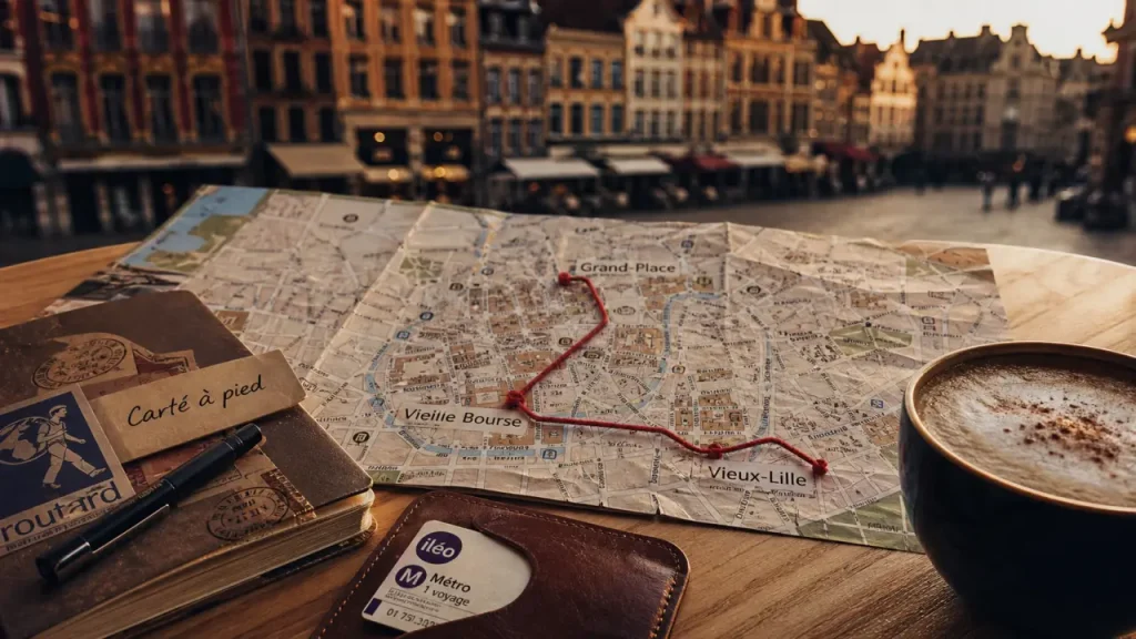 Visiter Lille routard : carte à pied vers Grand-Place, Vieille Bourse, Vieux-Lille