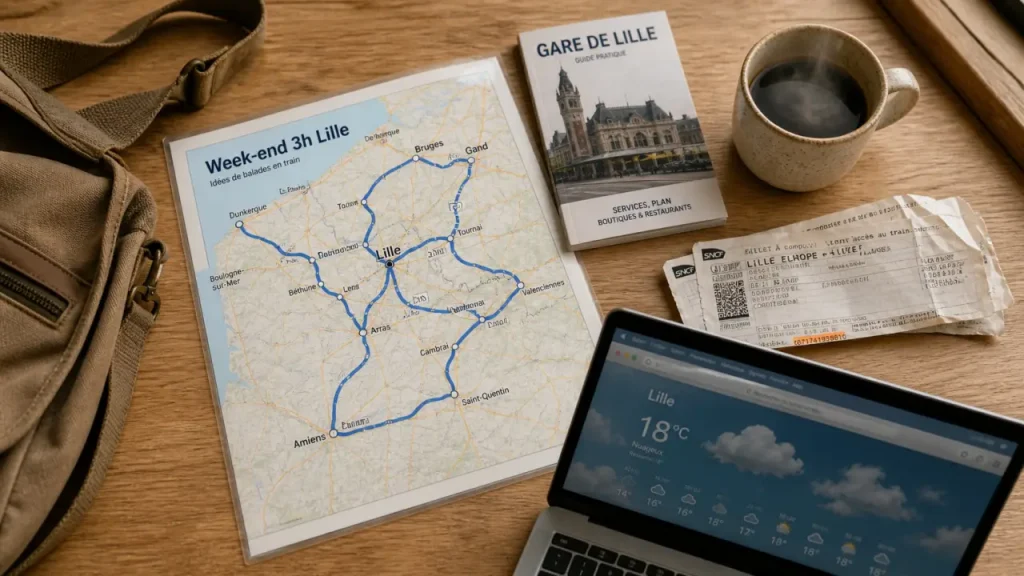 Week end 3h de lille : carte et billet train pour mer, forêt ou Paris