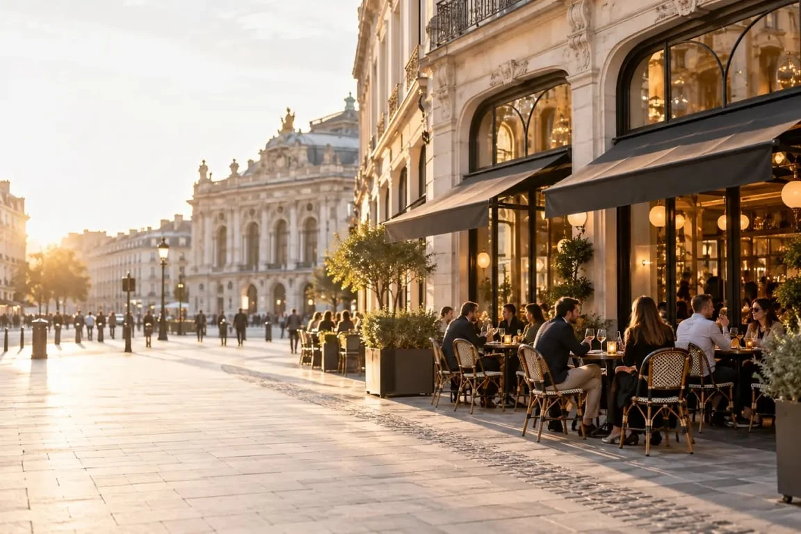 Opéra Corner restaurant Lille, ambiance de bar-brasserie avec terrasse dans le centre-ville