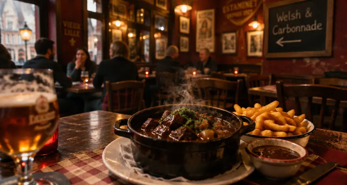 Estaminets rue de Gand Lille : carbonnade flamande et welsh dans un estaminet au calme