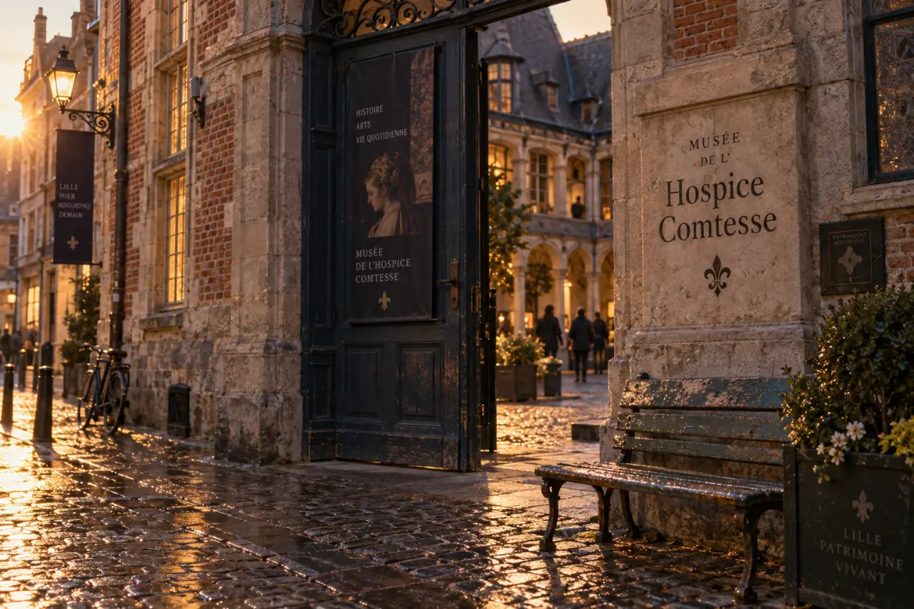 Façade du musée comtesse lille, Hospice Comtesse à Lille, vue cour