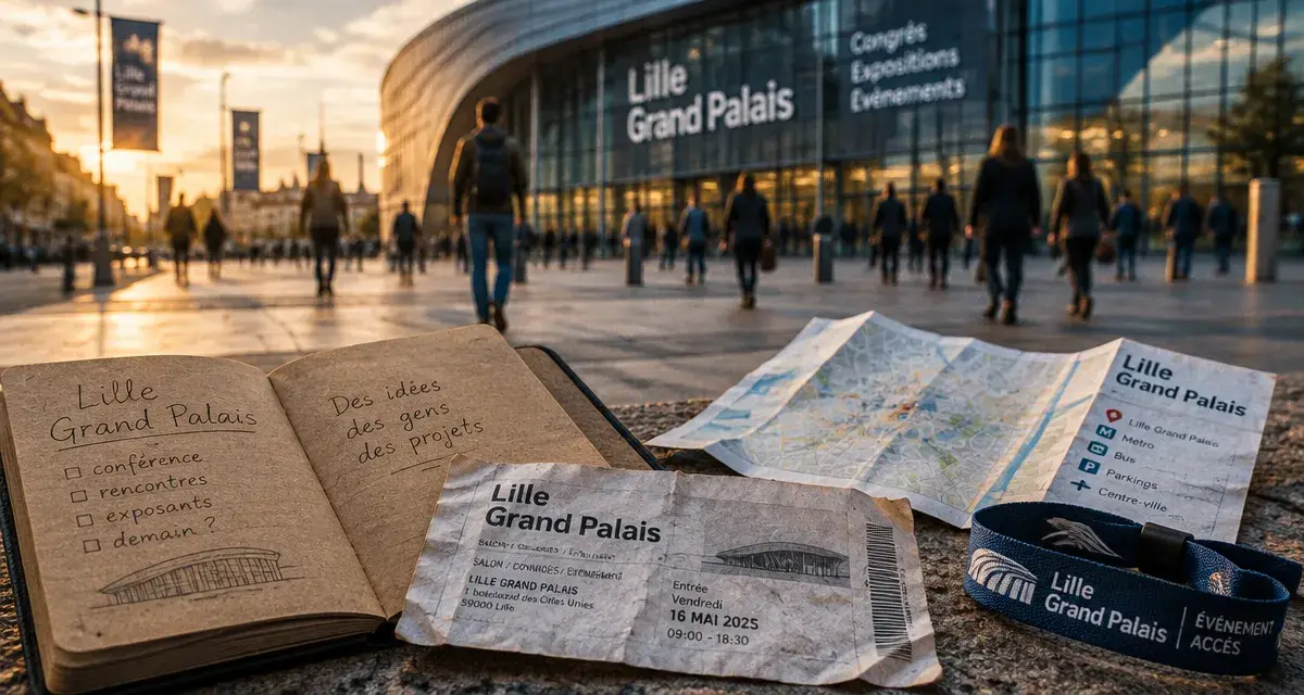 Palais des expositions Lille : billet et plan devant le parvis