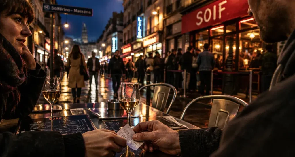 Rue des bars a Lille la nuit, Solférino à Masséna