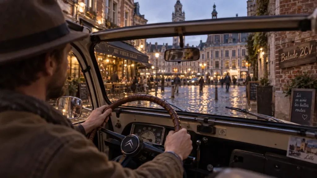 Visiter Lille en 2CV : une heure pour découvrir le Vieux-Lille avec un chauffeur-guide
